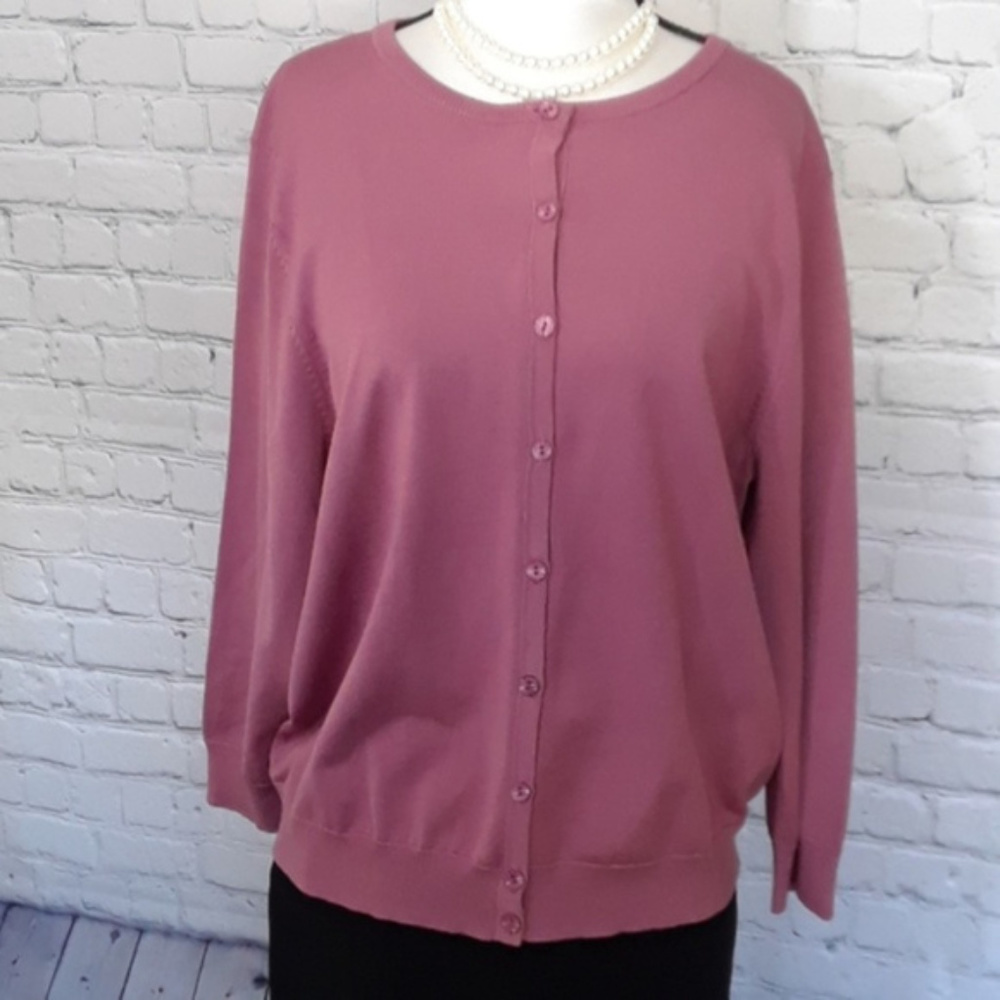 Pendleton Button Up Cardigan Sweater Pink - image 1